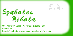 szabolcs mihola business card